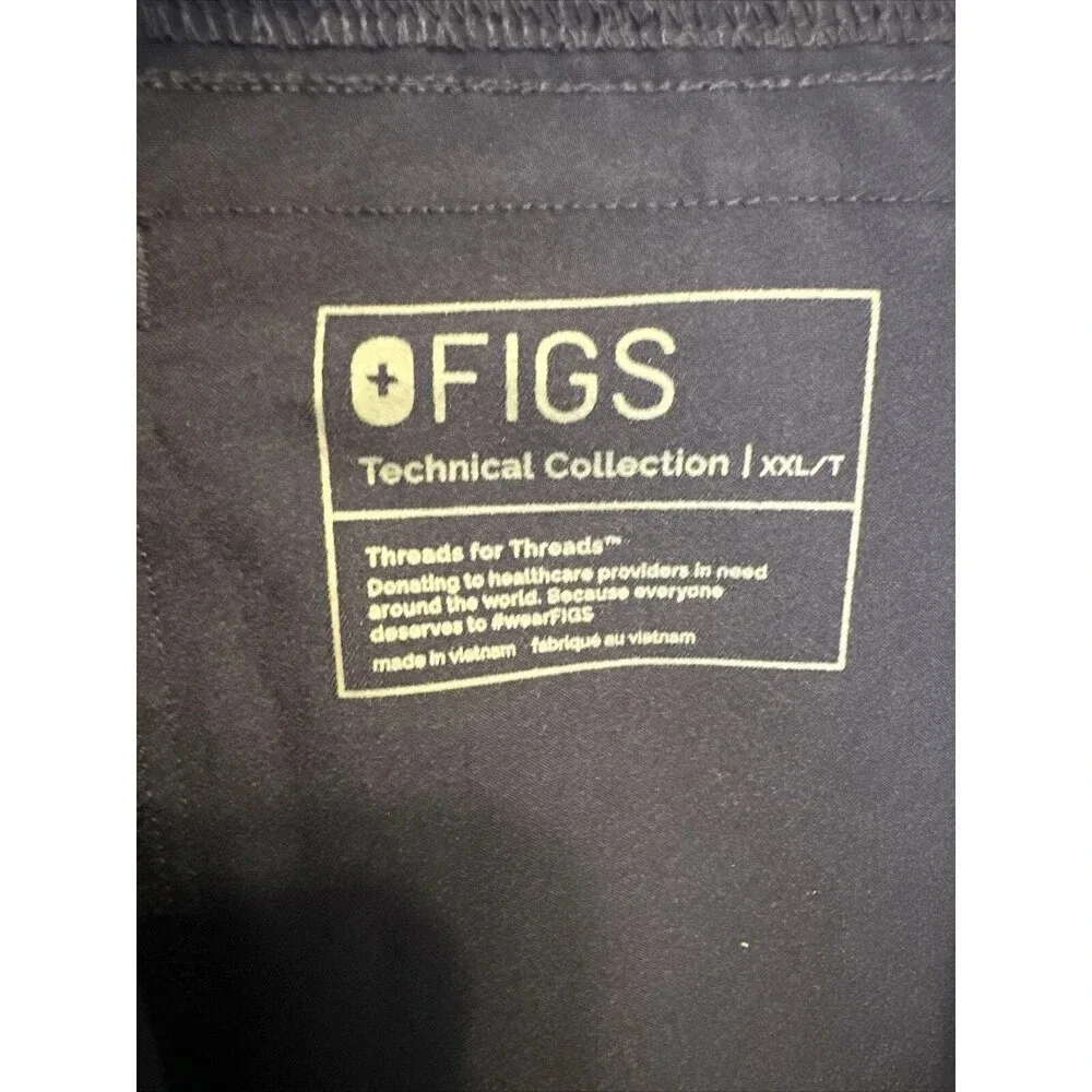 Figs Axim‎ Cargo Scrub Pants Mens XXL Tall Navy Blue Pants Technical Collection